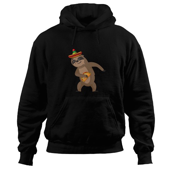 Sloth Pet With Mexican Hat Eating Tacos Animal Lover Hoodies