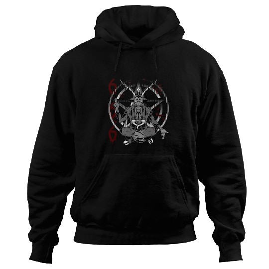Goats Lover Baphomet Satan 666 Goats Pentagram for occult followers Hoodies