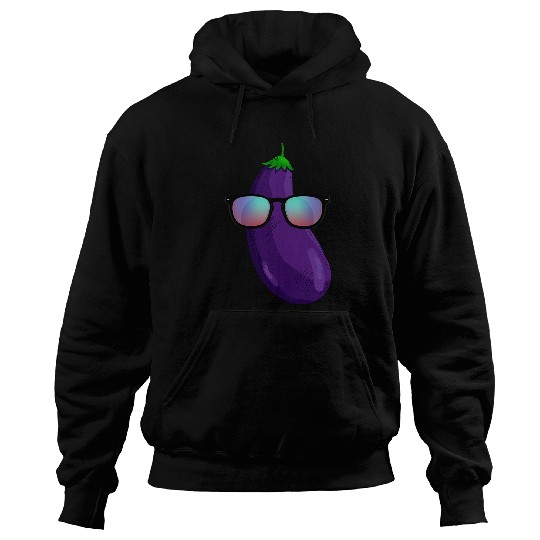 Lacrosse Gift Funny Eggplant With Sunglasses Apparel Aubergine Hoodies