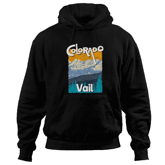 Skiing Ski Vail Colorado Mountain State Rocky Mountains Tee Skiing Hoodies