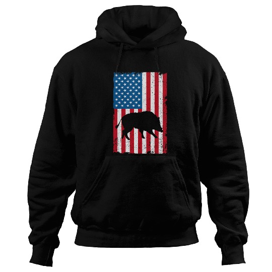 Hog Removal Technician Boar Hunting Wild vintages Pig US Flag Hoodies