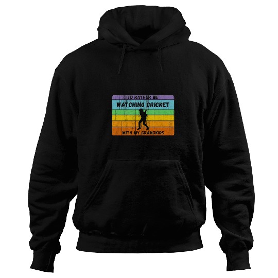 Cricket Fan Rather Be Cricket With Grandkids vintages Cricket Hoodies