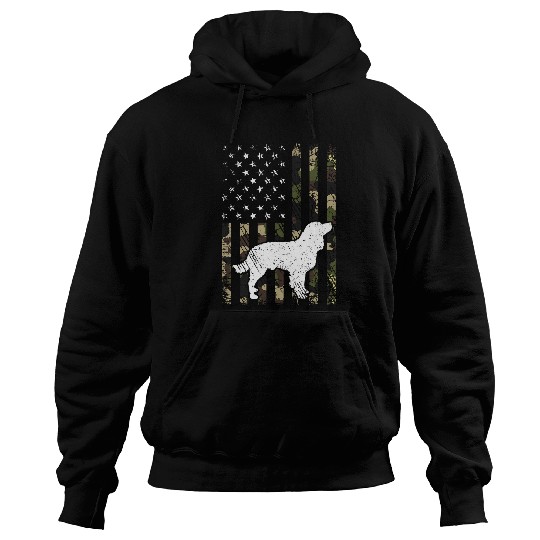 American Water Spaniel Dog Dad Mom Camouflage USA Flag Hoodies