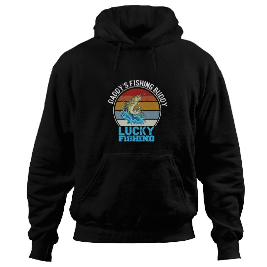 Fishing Daddys Fishing Buddy Bass Young Fisherman Luck Fishing Fisher Hoodies