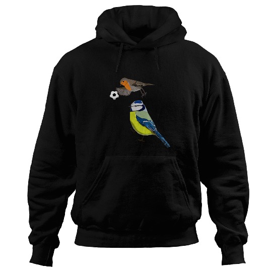 Lacrosse Gift Blue Tit Robin Play Football Bird Funny Children Hoodies