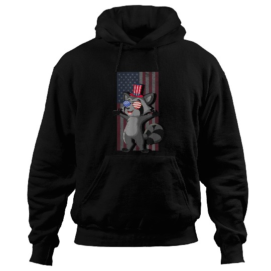 Raccoon Pet american patriotic or 4th of July or usa raccoon 1 Hoodies