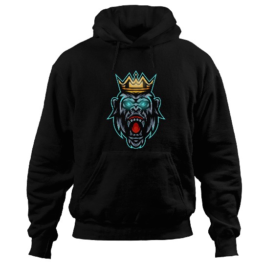 Owl Pet Gorilla Face Angry Growling Scary Silverback Gorilla King Hoodies