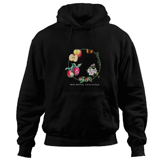 Red Apple Tree Life Cycle Process From Seeds to Fruits Art Hoodies