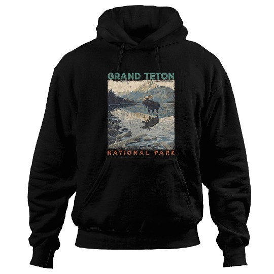 Retro Grand Teton National Park Wyoming Est 1929 Hiking Hoodies