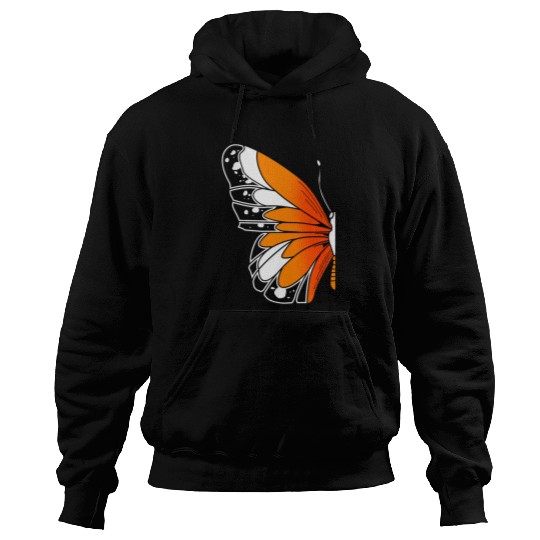 Couples Valentines Day Matching Half Wings Monarch Butterfly Hoodies