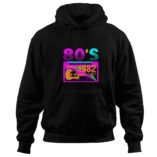 Guitar Retro 80s Music 90s Party Lover Eighties Nineties Hoodies