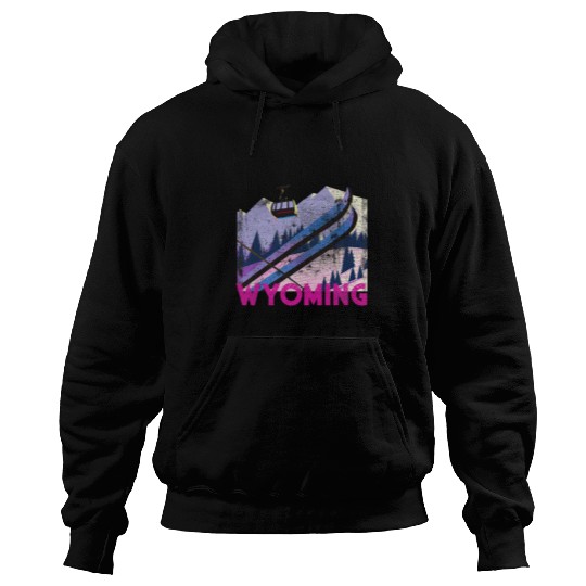 Skiing Ski Wyoming Ski vintages Style Wyoming Skiing Vacation Hoodies