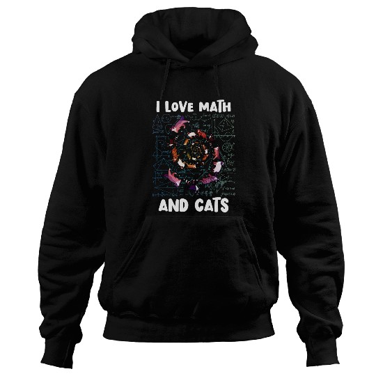 I Love Math And Cats Funny Mathematics Kitten Feline Spiral Hoodies