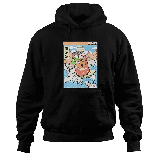 Surf Life Peach Soda Japanese Waves Anime Kawaii Vaporwave Hoodies