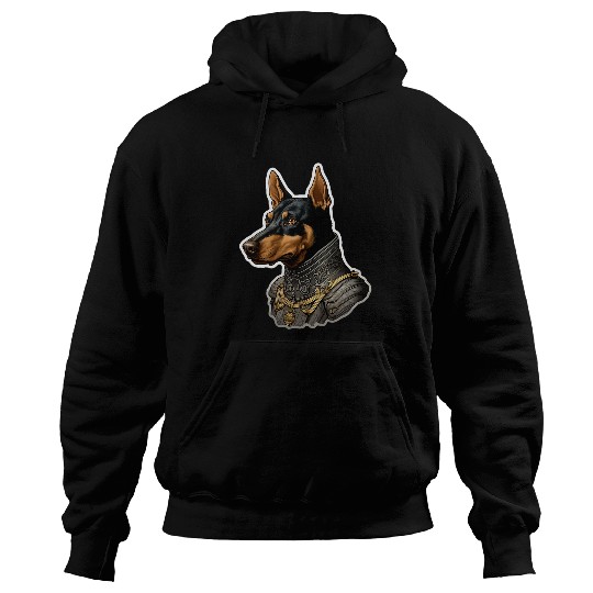 Baroque Renaissance Doberman Pinscher Dog Portrait Hoodies