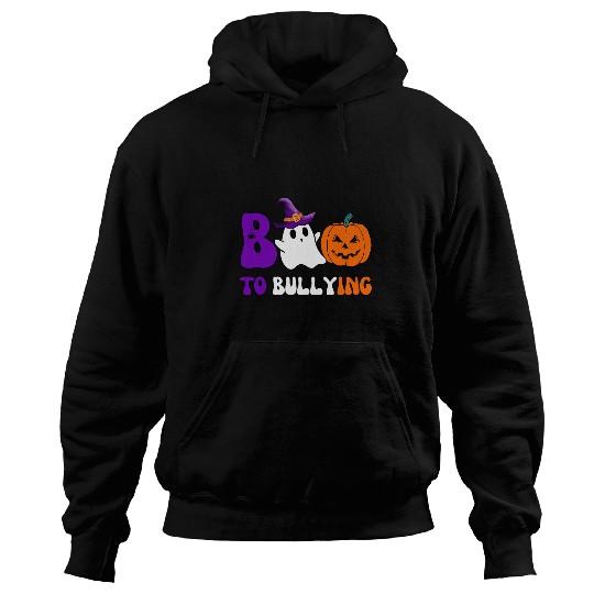 Boo To Bullying Orange antis Bully Halloween ghosts Pumpkin Hoodies