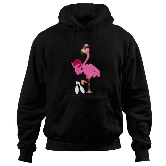 Flamingo Playing Bowling Matching Player Coachs Birds Lover Hoodies