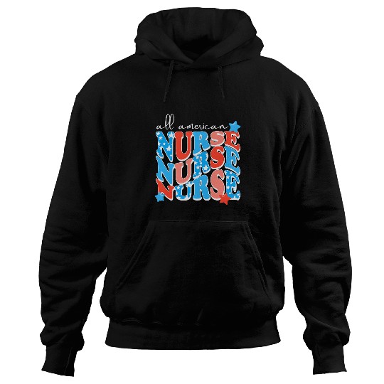 All American nurses For Memorial Day and 4th of July Hoodies
