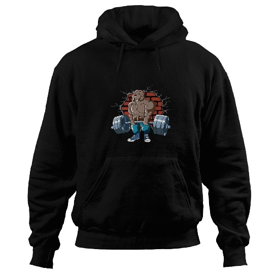 Fitness Walrus doing Deadlift Workout Training Gym Hoodies