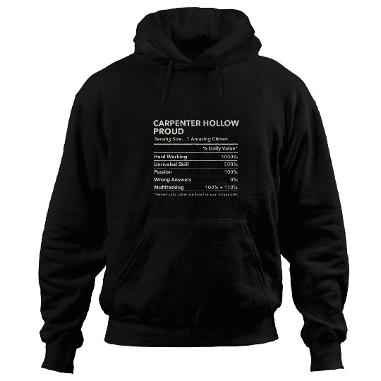 Carpenter Hollow Pennsylvania Proud Nutrition Facts Hoodies