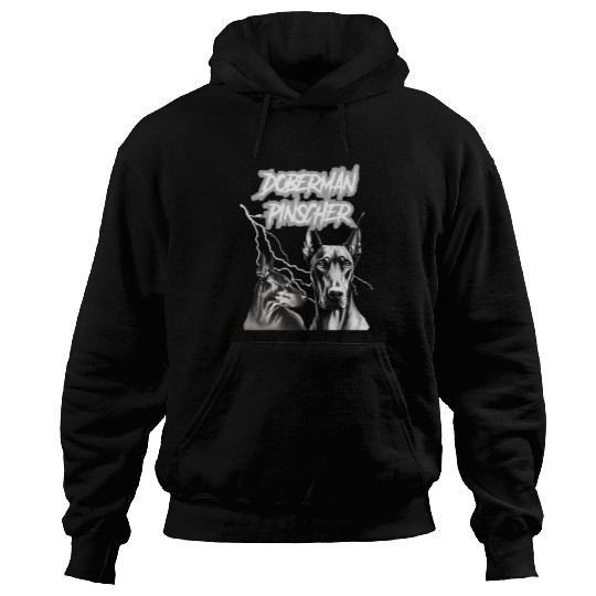 Doberman Pinscher Goth Puppy Punk Rock 80s Alternative Hoodies