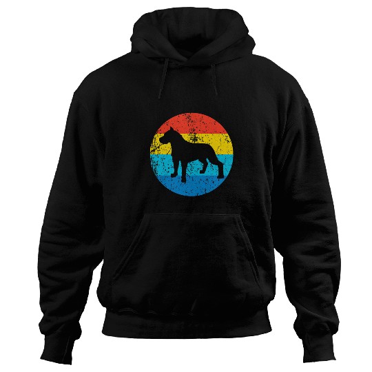 Cane Corso Dog Breed Silhouette Retro 1970s Circle Hoodies
