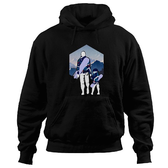 Skiing Ski Fathers Day Dad and Son Matching Snowboarding Hoodies
