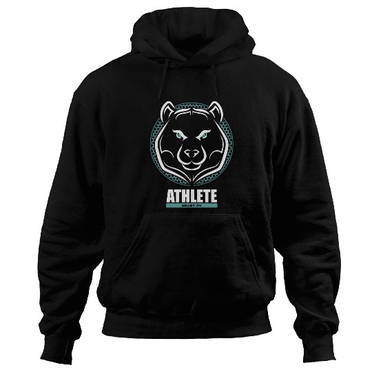 Gym Bears Head Blue Athlete Fitness Training Cool Modern Gym Hoodies