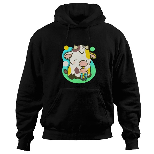 Cow Lover Boba Tea Bubble Tea Anime Kawawii Neko Hoodies