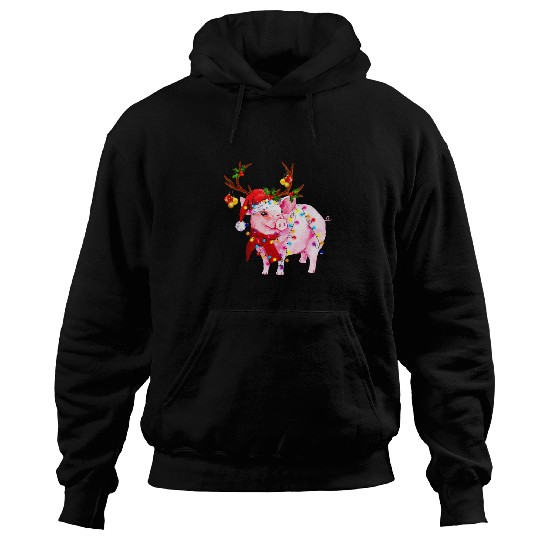 Red buffalo plaids Pig Christmas Pajamas Family Men Women Hoodies
