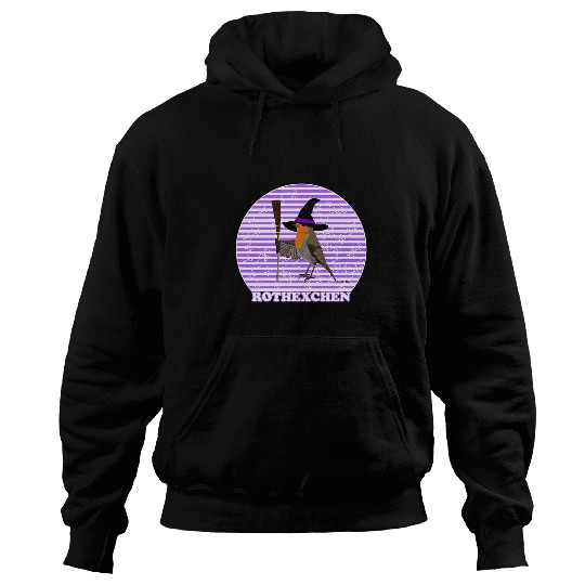 Robin Bird Drawing Funny Witch Costume Bird Lover Hoodies