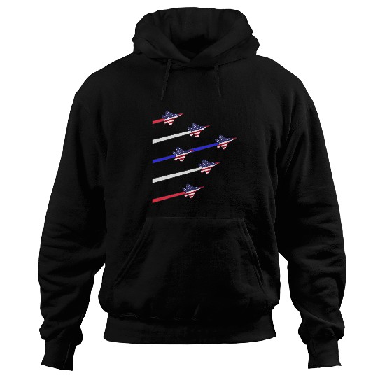F22 Raptor American Flag 4th of July Red White Blue Airshow 1 Hoodies