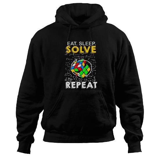 Eat Sleep Solve Repeat Math Speed Cubing Genie Cube 27 Hoodies