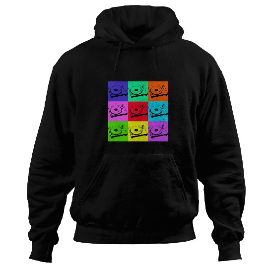 Distressed Black Turntable Vinyl Record Music Pop Art Hoodies