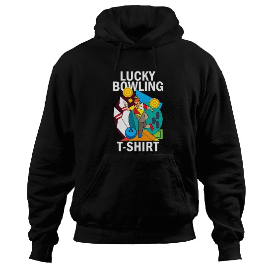 Bowling s Team Ironic Abstract Art Lucky Bowling Hoodies