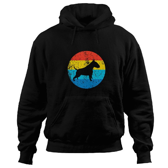 Bull Terrier Dog Breed Silhouette Retro 1970s Circle Hoodies