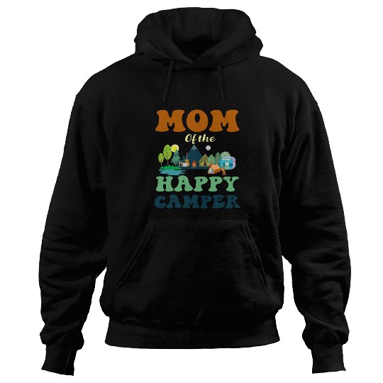 Family Camping Trip Mom Of The Happy Camper Vintage Hoodies