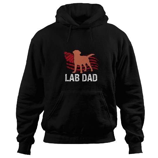 Chocolate Lab Dad 4th of July Labrador Matching Parents Hoodies