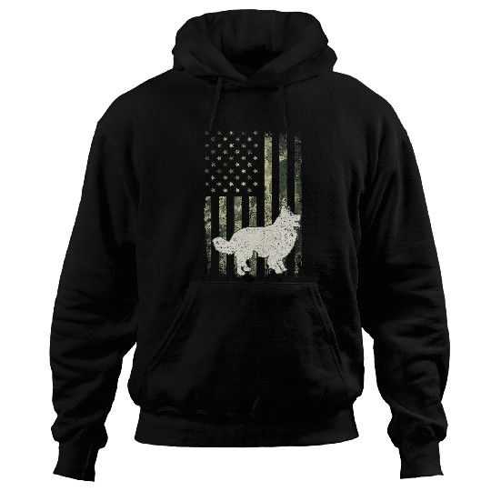 Border Collie Dog Dad Mom Camouflage USA Flag Hoodies