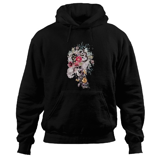 Flowers Skull Floral Sugar Dark Art Grunge Aesthetic horror 25 Hoodies