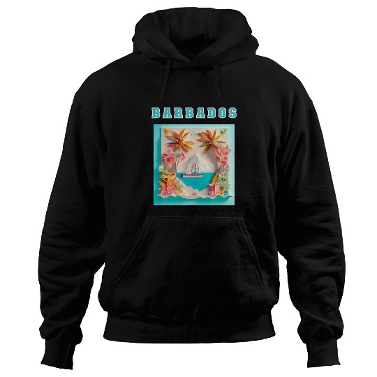 BarBados Paper Art Travel Wear Womens Teen Art Teacher Hoodies