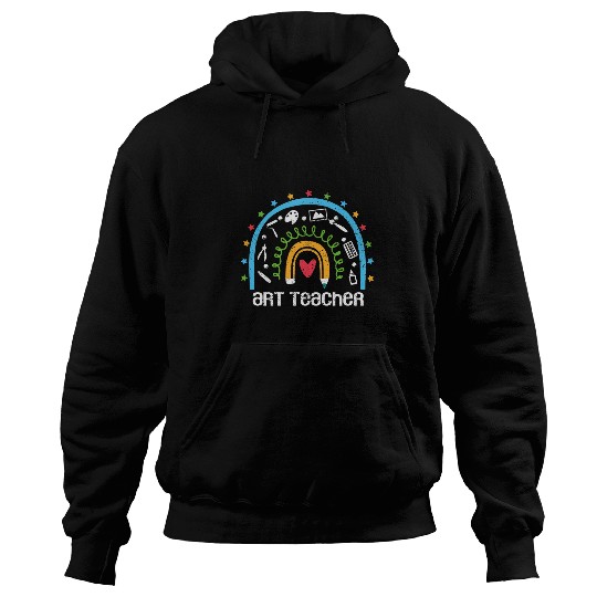Art Teacher Rainbow Back To School Arts Lover Artist Hoodies