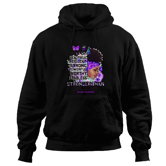 Epilepsy Awareness Black Girl Stronger Than The Storm Hoodies