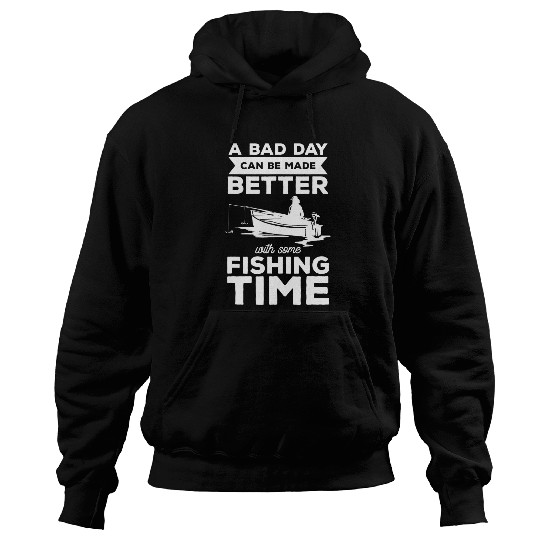 Fishing Mens A Bad Day Funny Fishy Fishing For A Bass Fisherman Fisher Hoodies