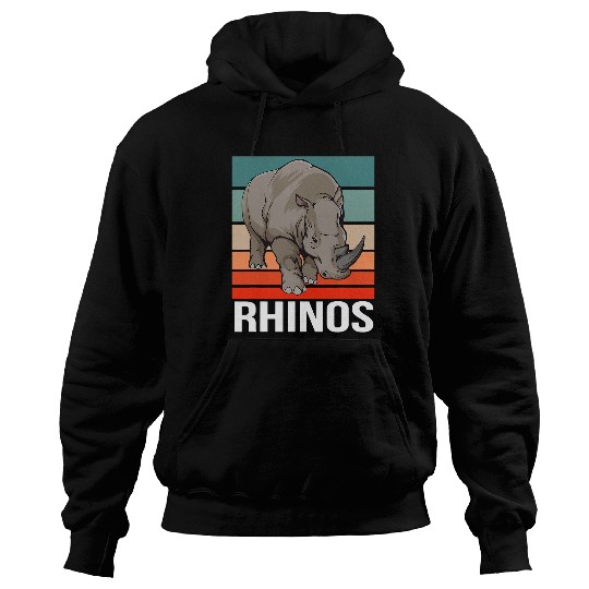 Retro Rhino Lover Design Rhinoceros vintages Rhino Hoodies