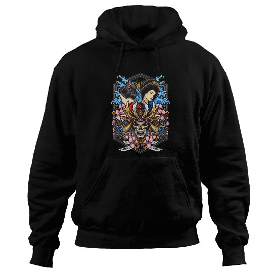 ghosts Samurai Lovely Geisha Waves Hoodies