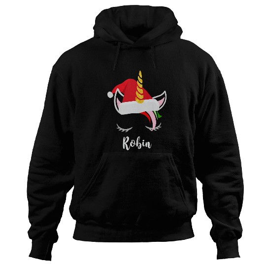 Robin Name Gift 2Robin Santa Unicorn Hoodies