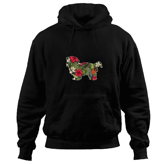 Shih Tzu Summer Tropical Floral Print Flower Hawaii Men Girl Hoodies