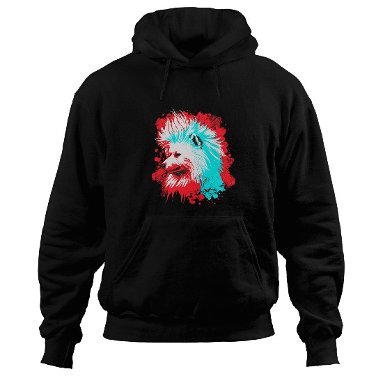Dog Samoyed with Punk Hair Hairstyle for Punk Rock Fans 3 Hoodies