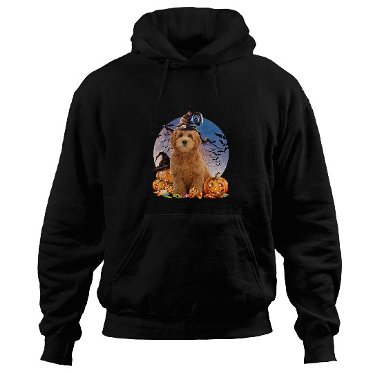 Dog Goldendoodle Halloween Goldendoodle Jack O Lantern Pumpkin Moon 77 Hoodies